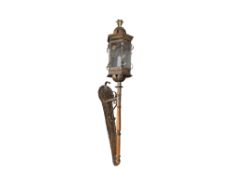 19TH CENTURY FRENCH BRASS WALL LANTERN