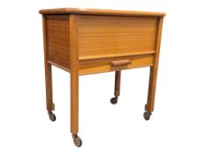 BRITISH MODERN DESIGN - VINTAGE MID CENTURY TEAK SEWING BOX