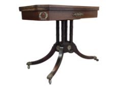 REGENCY CARD / GAMES TABLE WITH HINGED TOP.