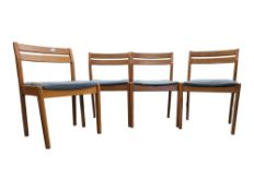 BRITISH MODERN DESIGN - SET OF FOUR VINTAGE TEAK DINING CHAIRS