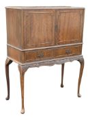QUEEN ANNE REVIVAL WALNUT COCKTAIL DRINKS CABINET