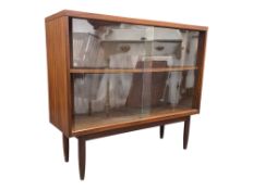 MID CENTURY 1960S TEAK GLAZED DISPLAY CABINET BOOKCASE