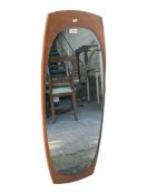 BRITISH MODERN DESIGN - MID CENTURY 1960S TEAK ATOMIC STYLE MIRROR