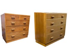AIR MINISTRY FURNITURE - PAIR OF GOLDEN OAK AIR MINISTRY CHESTS OF DRAWERS