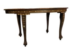 A VINTAGE ANGLO INDIAN BONE INLAID COFFEE OCCASIONAL TABLE