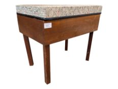 BRITISH MODERN DESIGN - A MID CENTURY 1950S RETRO TEAK SEWING BOX