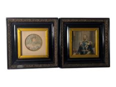 TWO 19TH CENTURY FRAMED PRINTS OF KING GEORGE V & QUEEN MARY