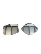 TWO VINTAGE 20TH CENTURY ART DECO FRAMELESS HANGING WALL MIRROR