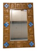 VINTAGE 20TH CENTURY HARDWOOD HANGING WALL MIRROR