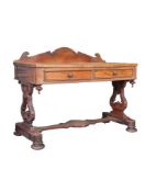 VICTORIAN 19TH CENTURY GALLERY BACK WRITING TABLE DESK