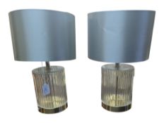 CONTEMPORARY MODERN DESIGN - PAIR OF MODERN GLASS TABLE LAMPS