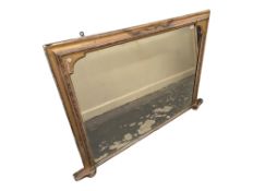 LARGE 19TH CENTURY GILT WOOD & GESSO OVERMANTEL MIRROR