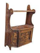 EARLY 20TH CENTURY MAHOGANY INLAID WALL HANGING CABINET