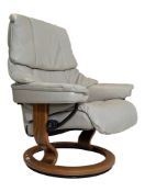 EKORNES STRESSLESS - SCANDINAVIAN LEATHER SWIVEL ARMCHAIR