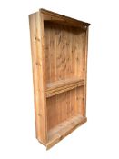 LARGE COUNTRY PINE REPRODUCTION OPEN WINDOW BOOKCASE
