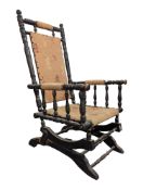 LATE 19TH CENTURY AMERICAN BOSTON ROCKER ARMCHAIR