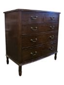 GEORGE III 19TH CENTURY BOW FRONT CHEST OF DRAWERS