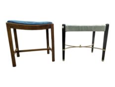 BRITISH MODERN DESIGN - TWO CONTEMPORARY UPHOLSTERED FOOTSTOOLS