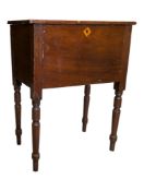 19TH CENTURY GEORGE III MAHOGANY INLAID BOX ON STAND