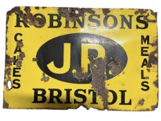 JR BRISTOL / ROBINSONS - EARLY TO MID CENTURY ENAMEL SIGN