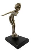 VINTAGE EARLY 20TH CENTURY CHROMED CAST METAL SPEED NYMPH MASCOT
