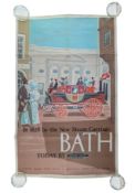 BATH LOCAL INTEREST - VINTAGE MID CENTURY 1960 BATH TRAVEL WESTERN REGION POSTER