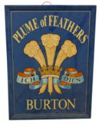 PLUME OF FEATHERS - PAINTED DOUBLE-SIDED PUB SIGN
