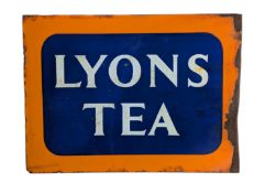 LYON'S TEA - DOUBLE-SIDED ENAMEL SIGN