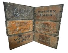 WATNEY MANN / USHERS OF TROWBRIDGE - SIX WOODEN CRATES