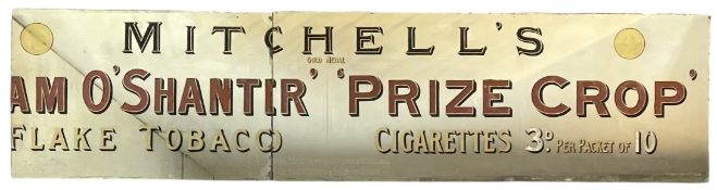 MITCHELL'S CIGARETTES - TWO-PART VICTORIAN ADVERTISING MIRROR