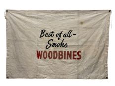 WILLS'S WOODBINES CIGARETTES - MID CENTURY CANVAS BANNER