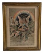 LATE 19TH/ EARLY 20TH CENTURY ENO'S FRUIT SALT 'HEALTH'S MESSENGER' FRAMED POSTER PRINT