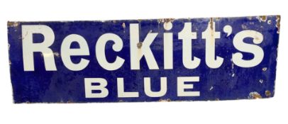 RECKITT'S BLUE - LARGE EARLY 20TH CENTURY ENAMEL ADVERTISING SIGN
