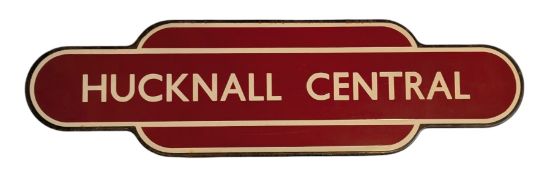 HUCKNALL CENTRAL - BRITISH RAILWAYS TOTEM ENAMEL SIGN