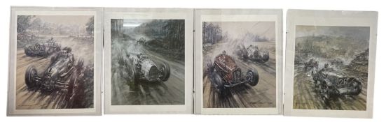 AFTER FREDERICK GORDON CROSBY - SET OF FOUR COLOURED PRINTS