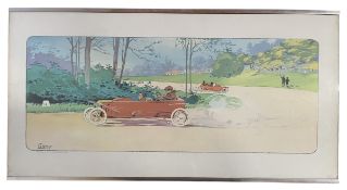 AFTER GAMY - VINTAGE PRINT, THE LA VOITURETTE BEDALIA - GRAND PRIX, 1913