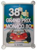 38E MONACO GRAND PRIX - MODERN REPRODUCTION OF 1980S ADVERTISMENT POSTER