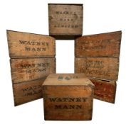 WATNEY MANN / USHERS OF TROWBRIDGE - EIGHT WOODEN CRATES