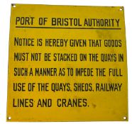 PORT OF BRISTOL AUTHORITY - INFORMATION ENAMEL SIGN