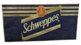 SCHWEPPES - LARGE MID CENTURY ALUMINIUM ADVERTISING SIGN
