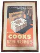 COOKS TRAVELLERS CHEQUES - REPRODUCTION ADVERTISING TRAVEL POSTER