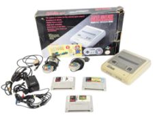 RETRO GAMING - VINTAGE NINTENDO SNES VIDEO GAME CONSOLE