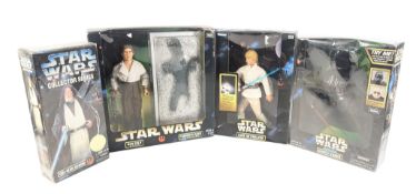 STAR WARS - X4 VINTAGE BOXED KENNER ACTION FIGURES VADER SKYWALKER KENOBI