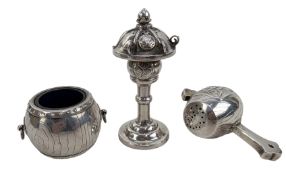 20TH CENTURY JAPANESE SILVER 3 PIECE CRUET SET / CONDIMENT SET