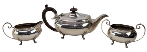 ELIZABEETH II HALLMARKED SILVER THREE PIECE TEA SERVICE
