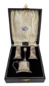 CASED 20TH CENTURY GEORGE V HALLMARKED SILVER CRUET SET
