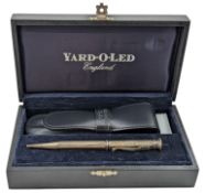 YARD-O-LED HALLMARKED SILVER PROPELLING PENCIL WITH LEATHER CASE
