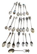 COLLECTION OF HALLMARKED SILVER TEASPOONS & CONTINENTAL SILVER TEASPOONS
