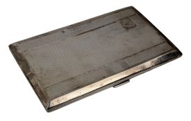 20TH CENTURY BARTON SILVER ENGINE TURNED CIGARETTE CASE