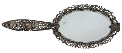 19TH CENTURY VICTORIAN HALLMARKED SILVER HANDHELD MIRROR